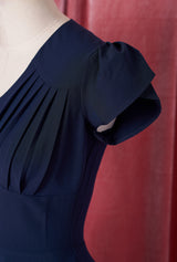 1950s Swing Dress - Navy