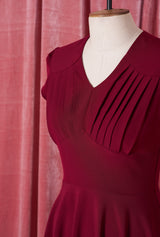 1950s Swing Dress - Wine