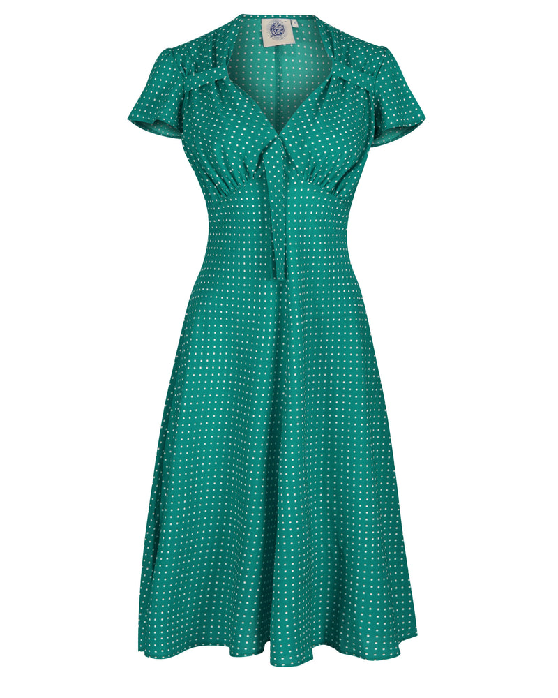 1940s Tea Dress - Green Polka