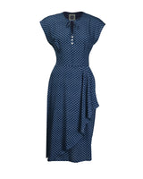 Veronica 40s Tea Dress - Navy Polka
