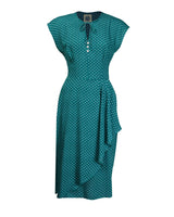 Veronica 40s Tea Dress - Emerald Polka - product shot