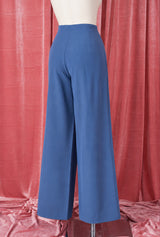 1940s Wide Leg Trousers - Airforce Blue