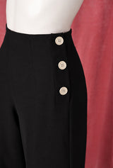 1940s Wide Leg Trousers - Black
