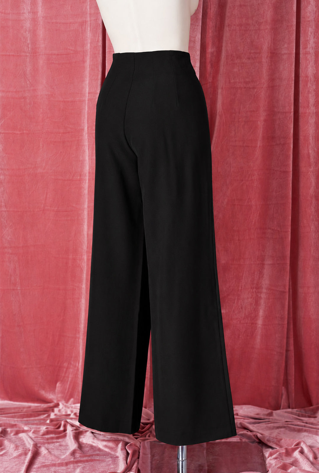 1940s Wide Leg Trousers - Black