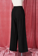 1940s Wide Leg Trousers - Black