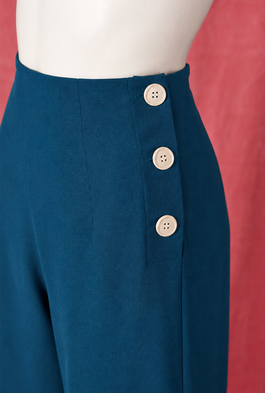 1940s Wide Leg Trousers - Petrol