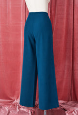 1940s Wide Leg Trousers - Petrol