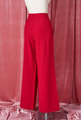 1940s Wide Leg Trousers - Red