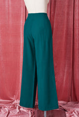 1940s Wide Leg Trousers - Teal
