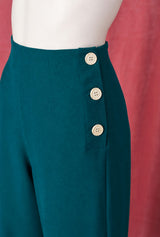 1940s Wide Leg Trousers - Teal