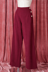 1940s Wide Leg Trousers - Wine