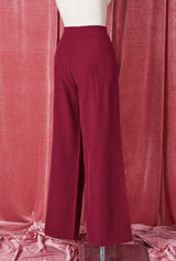 1940s Wide Leg Trousers - Wine