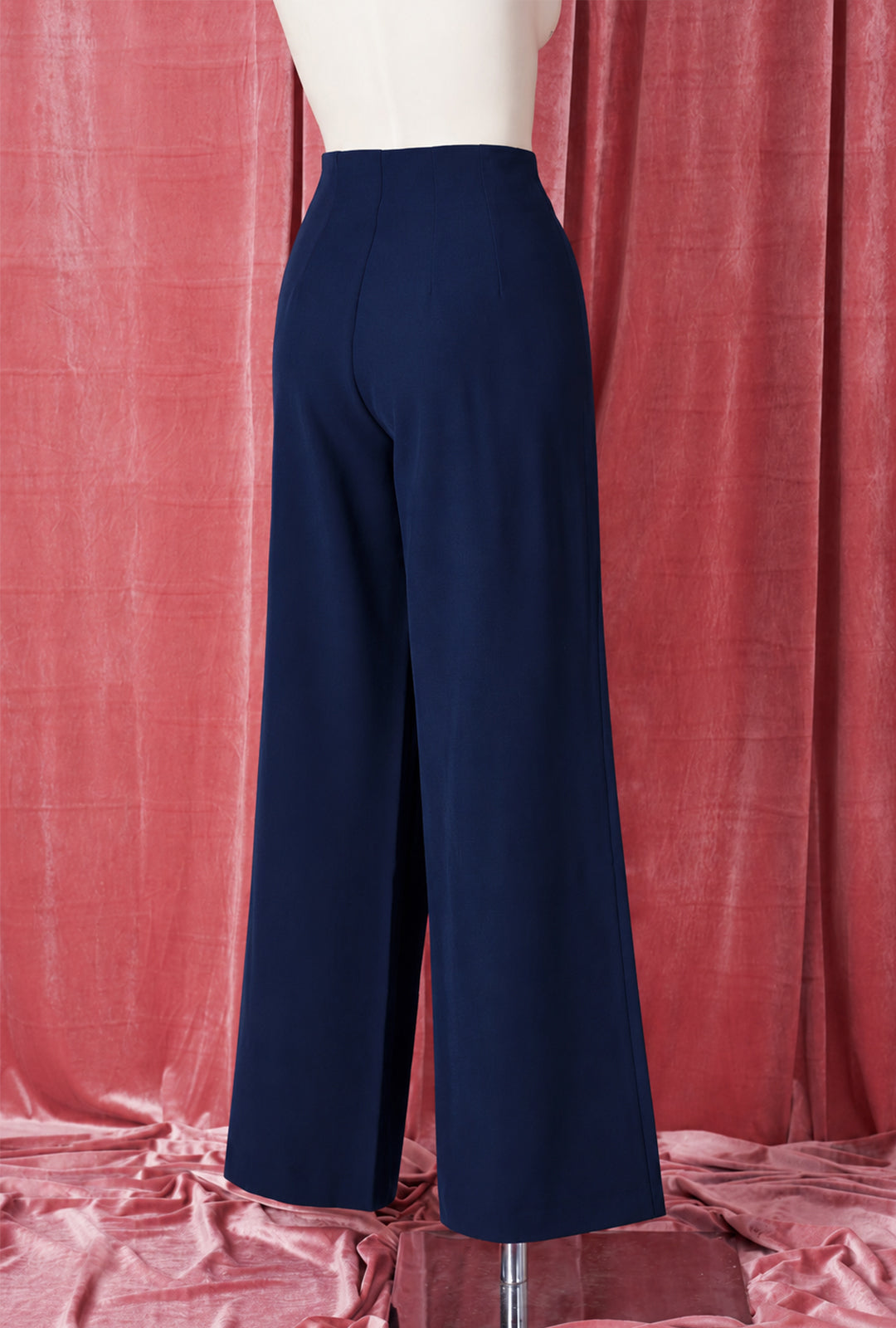 1940s Wide Leg Trousers - Navy