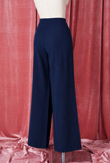 1940s Wide Leg Trousers - Navy