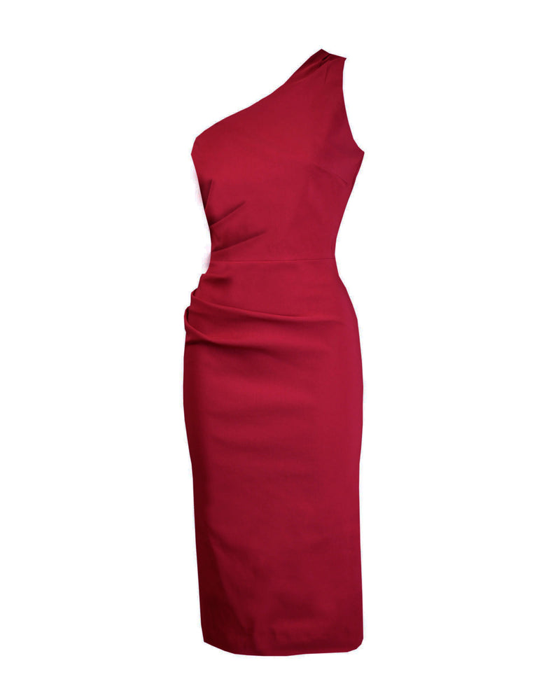 1950s Norma Wiggle Dress - Wine Red